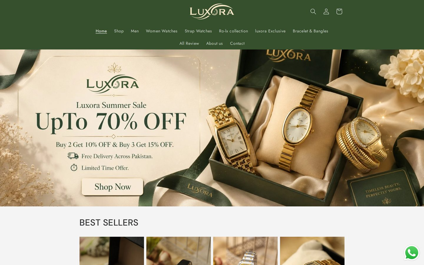 Luxora Women live website screenshot — Built by Devsynx
